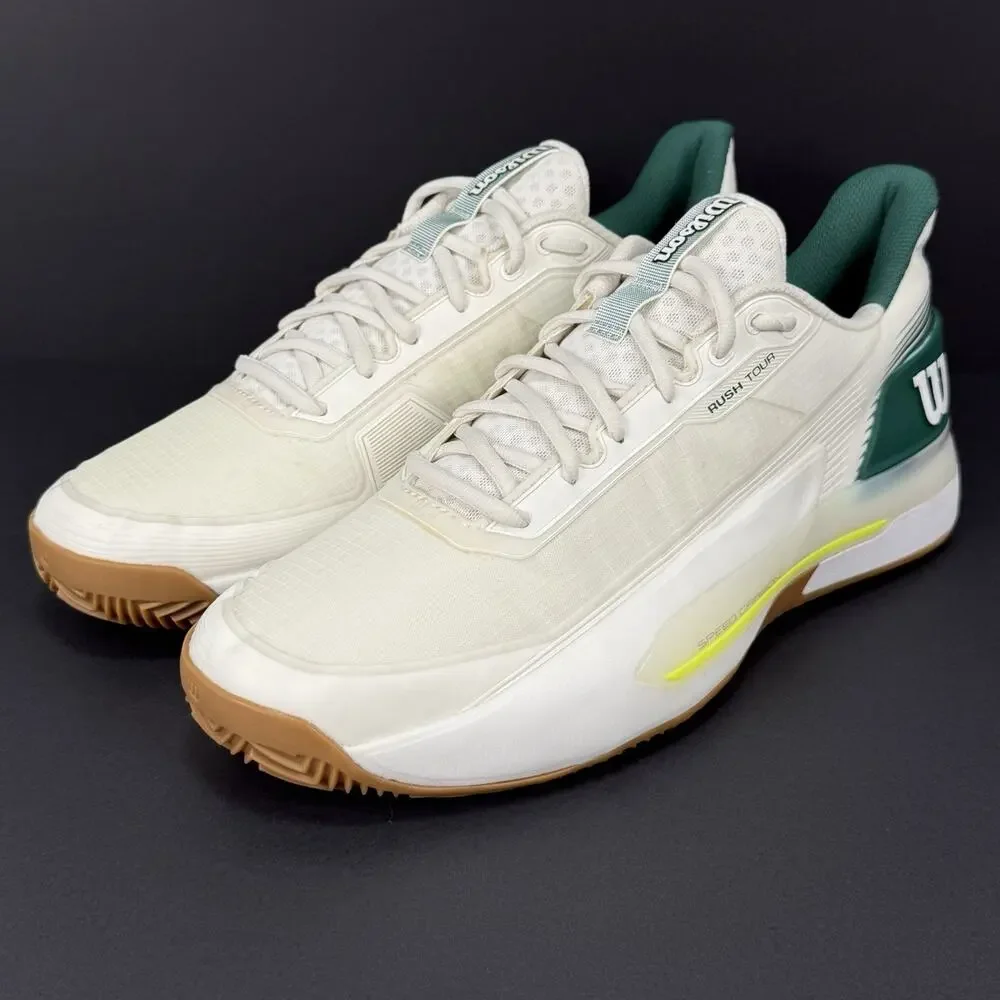 Wilson Rush Tour 5 Clay SAMPLE Men’s 10 Tennis Shoes White Green New